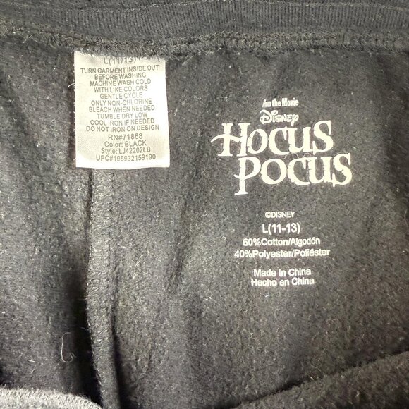 Disney Hocus Pocus Pants Womens Large Black Joggers Sweatpants Halloween 29x26 - Picture 10 of 16